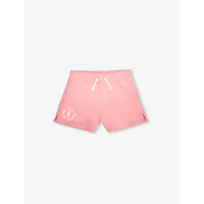 Polo Ralph Lauren Girls Pink Kids Girls' Logo-print Cotton-jersey Shorts