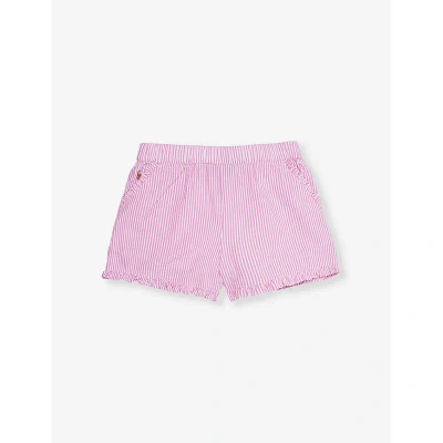Polo Ralph Lauren Kids' Girls' Striped Cotton Shorts In Pink