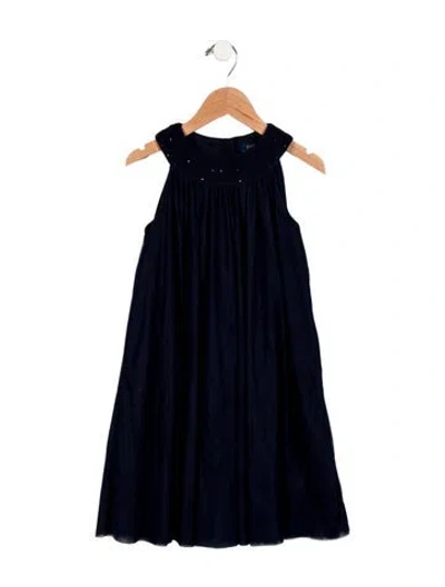 Pre-owned Polo Ralph Lauren Kids' Girls' Pleated Sleeveless Dress In Blue