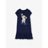 Polo Ralph Lauren Polo Bear Cotton Jersey Dress In Blue