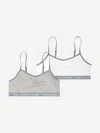 Polo Ralph Lauren Girls Solid 2 Pack Bralettes Set In Grey