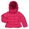 POLO RALPH LAUREN POLO RALPH LAUREN GIRLS SPORT PINK WATER-REPELLENT DOWN PEPLUM PUFFER JACKET