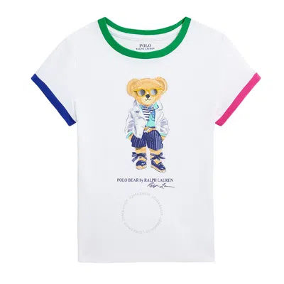 Polo Ralph Lauren Kids'  Girls Sunnie Polo Bear T-shirt In White