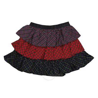 Polo Ralph Lauren Girls Tiered Mixed Plaid Skirt In Black