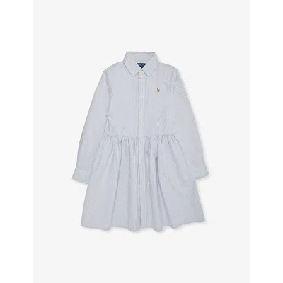 Polo Ralph Lauren Kids' Bsr Blue/white Girls' Weylyn Stripe-print Cotton D