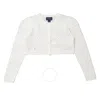 POLO RALPH LAUREN POLO RALPH LAUREN GIRLS WHITE CROPPED KNITTED CARDIGAN