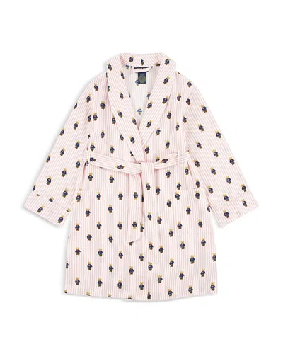 Polo Ralph Lauren Kids' Girls Pink Polo Bear Dressing Gown In Carmel Pink