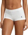 Polo Ralph Lauren Stretch Cotton Girlshorts In White Cloud