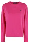 Polo Ralph Lauren Logo Crew Fuchsia Sweatshirt In Bright Pink