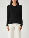 Polo Ralph Lauren Girocollo In Cotone (better Cotton) A Trecce Sweater In Black