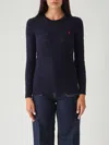 Polo Ralph Lauren Girocollo In Lana E Cashmere A Trecce Sweater In Blue