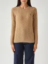 Polo Ralph Lauren Girocollo In Lana E Cashmere A Trecce Sweater In Brown