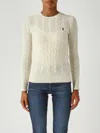 Polo Ralph Lauren Over-size Girocollo A Trecce In Lana E Cachemire Sweater In White