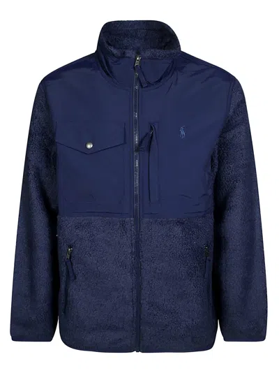 Polo Ralph Lauren Full Zip Fleece Jacket In Navy