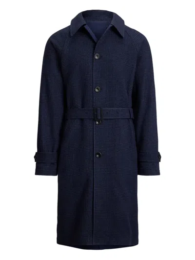 Polo Ralph Lauren Glenplaid-pattern Coat In Blue