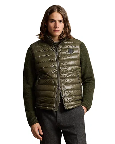 Polo Ralph Lauren Glossy Quilted Vest In Green