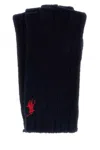 Polo Ralph Lauren Midnight Blue Wool Blend Gloves In Blue