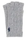 Polo Ralph Lauren Wool Cashmere Classic Cable Fingerless Glove In Gray