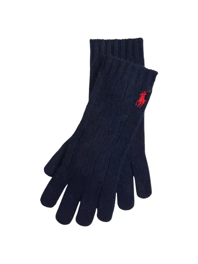 Polo Ralph Lauren Gloves With Logo In Blue