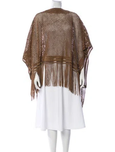 Pre-owned Polo Ralph Lauren Goat Leather Poncho In Brown