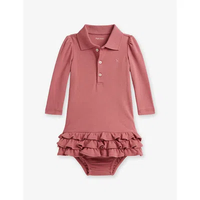 Polo Ralph Lauren Kids' Go-embroidered Cotton Mini Dress 3-24 Months Canvas Pink