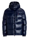 Polo Ralph Lauren Black Down Jacket With Patent Effect And Embroidered Pony Logo On Chest In Tech Fabric Man