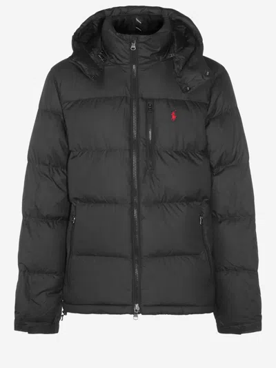 Polo Ralph Lauren Gorham Nylon Down Jacket With Logo In Black