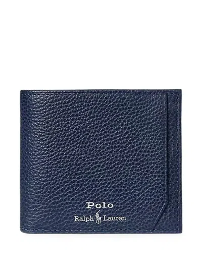 Polo Ralph Lauren Grained Bifold Wallet In Blue