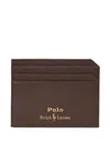 Polo Ralph Lauren Grained Leather Cardholder In Brown