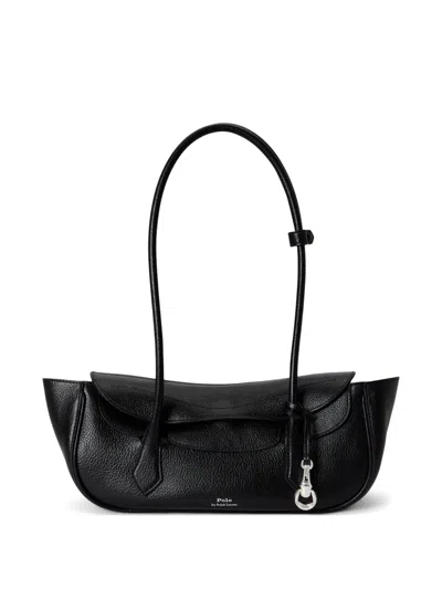 Polo Ralph Lauren Polo Blaze Small Leather Shoulder Bag In Black
