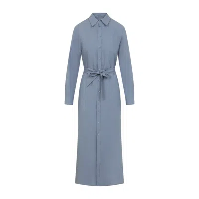 Polo Ralph Lauren Graison Light Blue Linen Long Dress