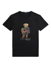 Polo Ralph Lauren Mens Fa25 Black Holiday Bear Bear-print Short-sleeve Cotton T-shirt In Black