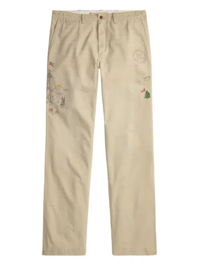 Polo Ralph Lauren Graphic Chino Trousers In Neutral