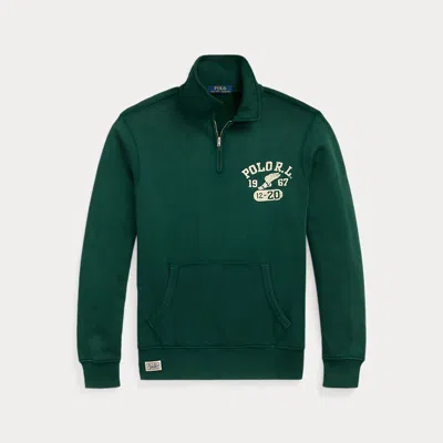 Polo Ralph Lauren Graphic Fleece Quarter-zip Sweatshirt In Green