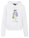 Polo Ralph Lauren Polo Bear Fleece Hoodie With Signature Detailing And Drawstring Hood In White