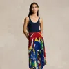 Polo Ralph Lauren Graphic Hybrid Jumper-pleated Dress In Multi