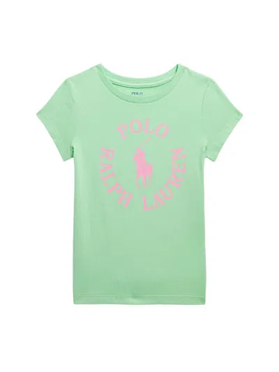 Polo Ralph Lauren Graphic Logo Mini T-shirt For Girls In Green