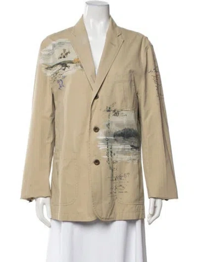 Pre-owned Polo Ralph Lauren Graphic Print Blazer In Neutral