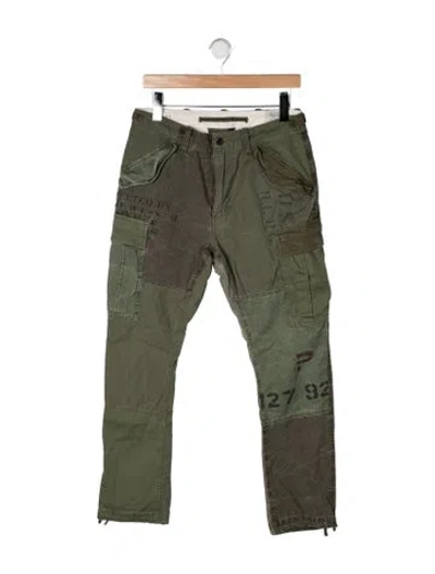 Pre-owned Polo Ralph Lauren Graphic Print Cargo Pants In Green