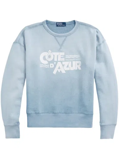 Polo Ralph Lauren Graphic-print Cotton Sweatshirt In Blue