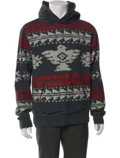 Pre-owned Polo Ralph Lauren Graphic Print Crew Neck Hoodie In Multi
