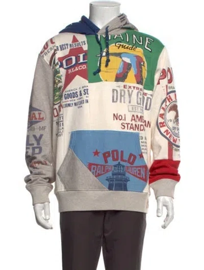 Pre-owned Polo Ralph Lauren Graphic Print Crew Neck Hoodie In Multicolor