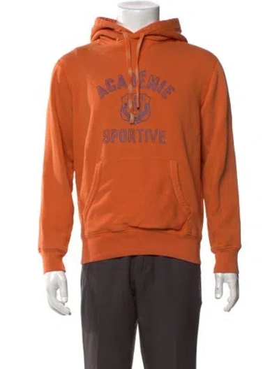Pre-owned Polo Ralph Lauren Graphic Print Crew Neck Hoodie In Orange