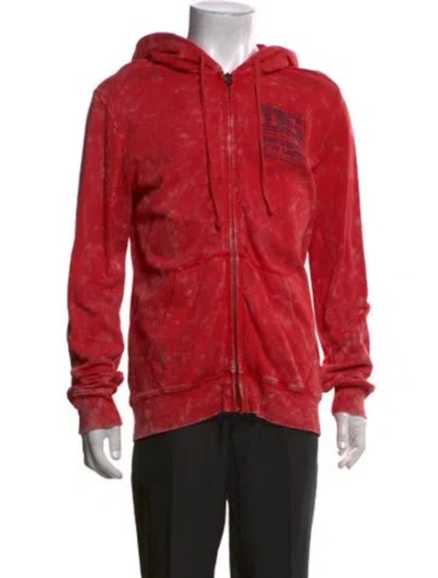 Pre-owned Polo Ralph Lauren Graphic Print Crew Neck Hoodie In Red