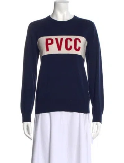 Pre-owned Polo Ralph Lauren Graphic Print Crew Neck Sweater In Blue