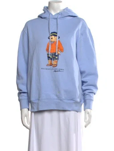 Pre-owned Polo Ralph Lauren Graphic Print Crew Neck Sweater In Blue