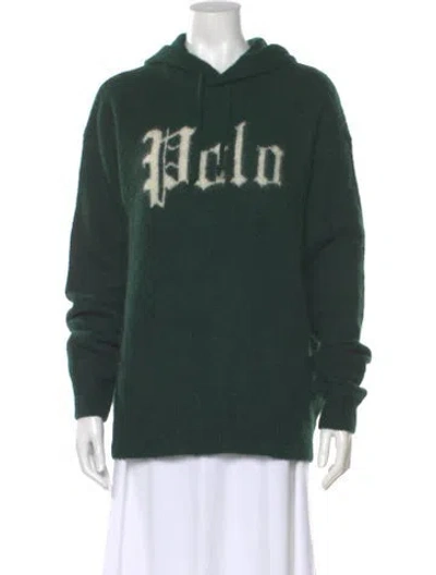 Pre-owned Polo Ralph Lauren Graphic Print Crew Neck Sweater W/ Tags In Green