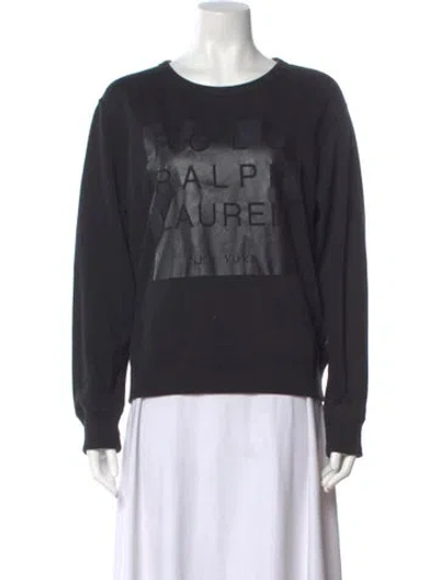 Pre-owned Polo Ralph Lauren Graphic Print Crew Neck Sweatshirt In Black