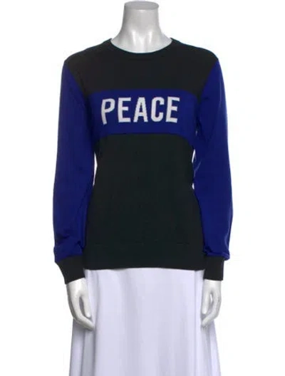 Pre-owned Polo Ralph Lauren Graphic Print Crew Neck Sweatshirt In Blue