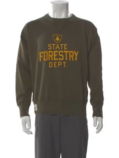 Pre-owned Polo Ralph Lauren Graphic Print Crew Neck Sweatshirt In Green